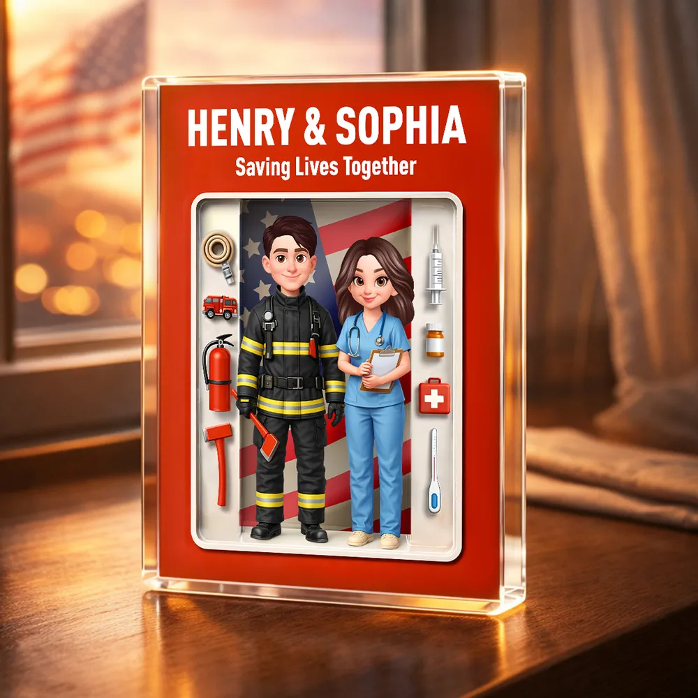 Personalized Hero Figurine Set for Firefighters and Nurses - Appreciation Gift Plaque MagicInPrints