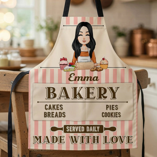Personalized Bakery Apron for Women - Custom Name Chef Gift for Baking Lovers Kitchen Supplies MagicInPrints