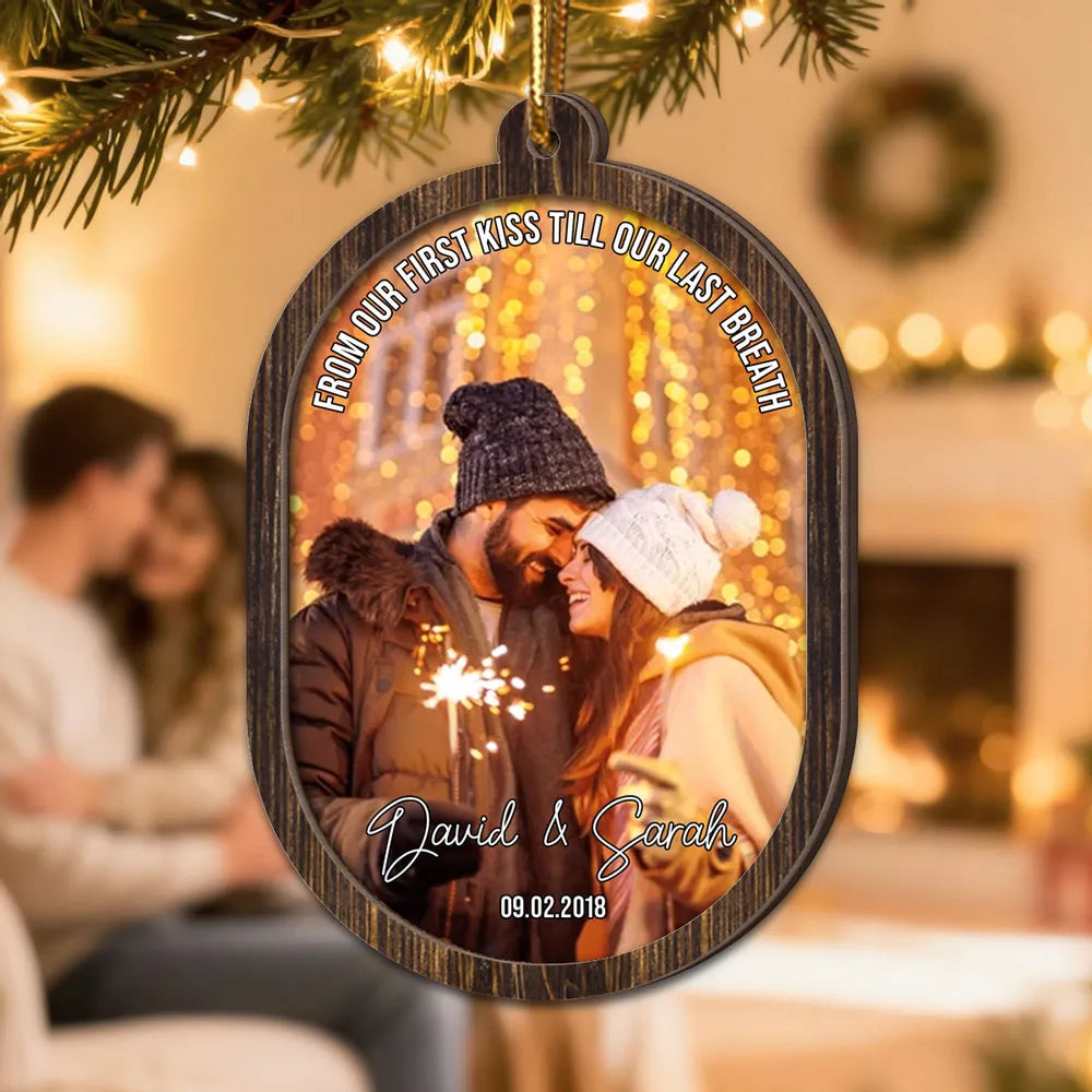 Personalized Couples Wooden Ornament - Romantic Keepsake for Christmas Ornament MagicInPrints