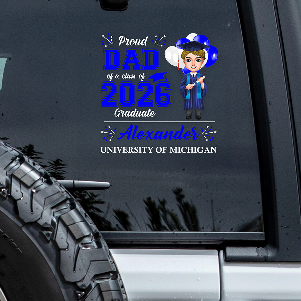 Custom Graduation Car Decal Family Proud Class of 2026 - University Celebration Sticker MagicInPrints