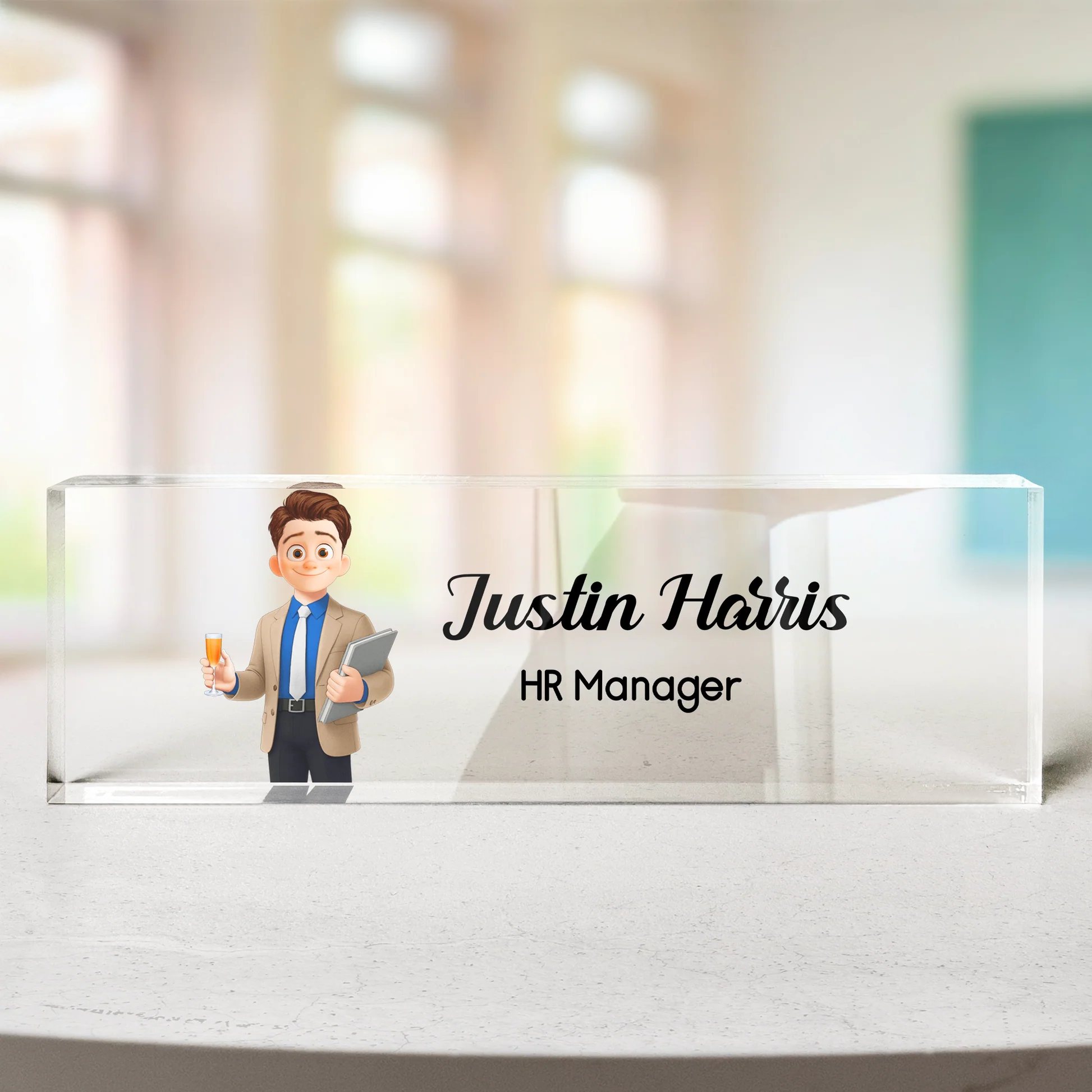 Personalized Acrylic Desk Name Plate for Professionals - Office Decor Gift Plaque MagicInPrints