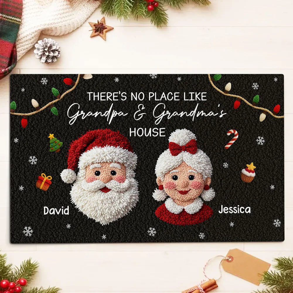 Personalized Christmas Doormat for Grandparents - Festive Holiday Decor Doormat MagicInPrints