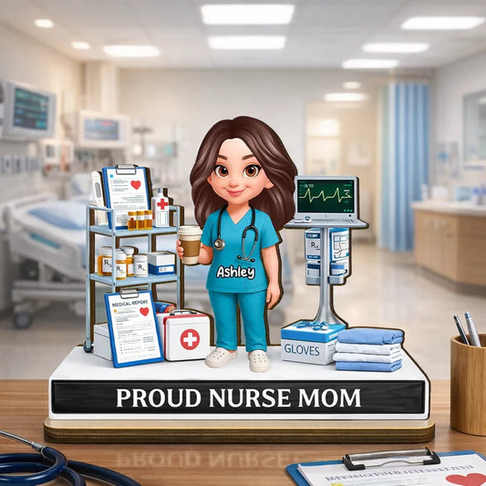 Personalized Nurse Figurine for Proud Nurse Moms - Custom Gift for Healthcare Heroes Plaque MagicInPrints