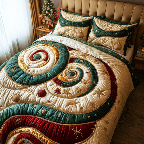Wrap Yourself in Warmth – Personalized 3-Piece Quilted Bedding Set – Gift for Home Lovers Quilted Bedding Set V2 MagicInPrints