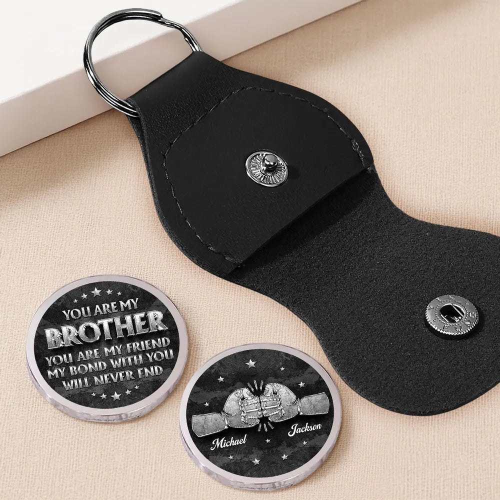 Personalized Leather Keychain for Brother - Sentimental Gift for Sibling Bond Keychain MagicInPrints