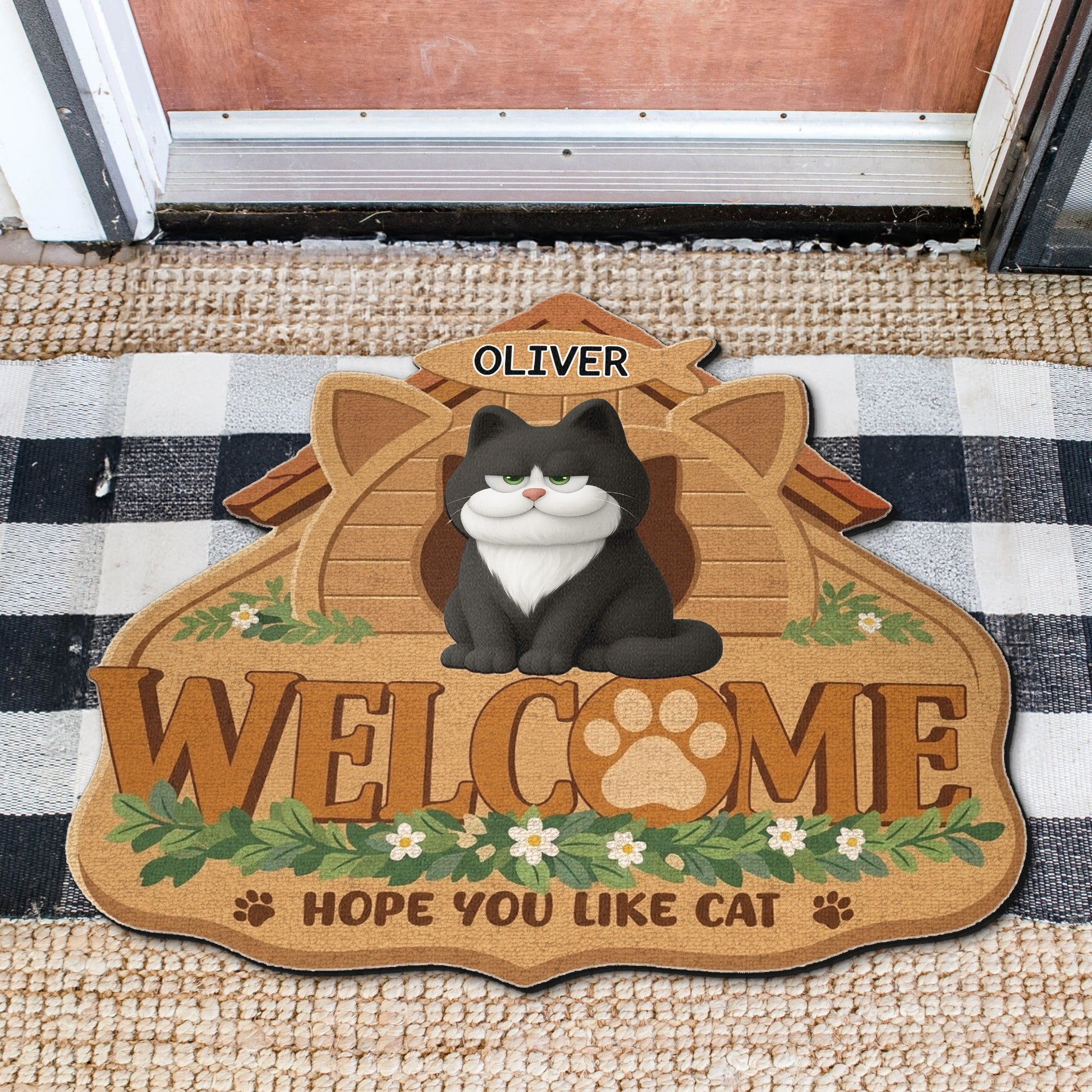 Personalized Cat Welcome Mat for Cat Lovers - Home Decor Doormat MagicInPrints