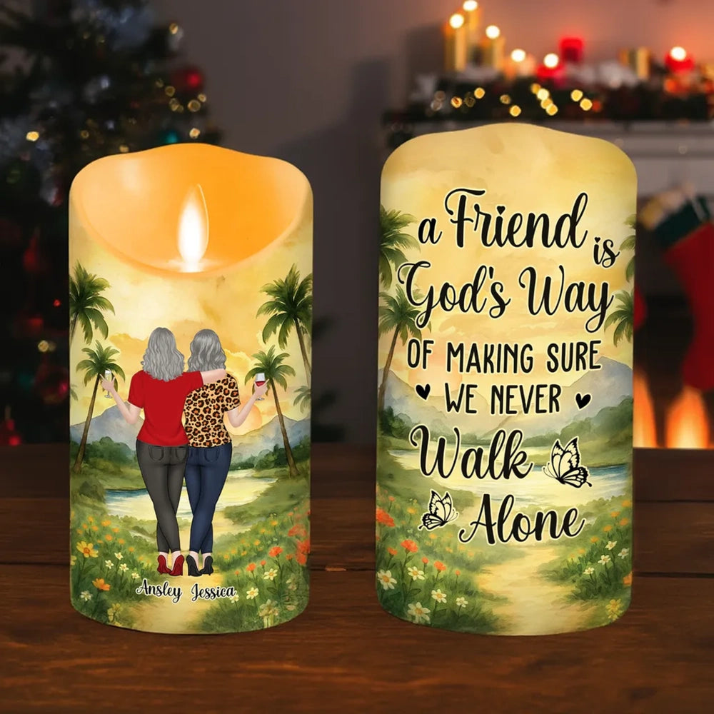 Personalized LED Candle for Friends - Heartfelt Gift for Christmas Lamp MagicInPrints