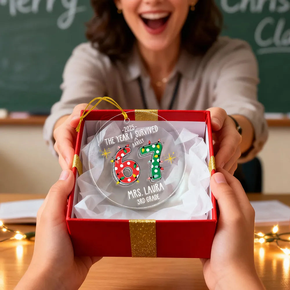 Personalized Teacher Christmas Ornament 2025 - Funny Holiday Gift for 3rd Grade Ornament MagicInPrints