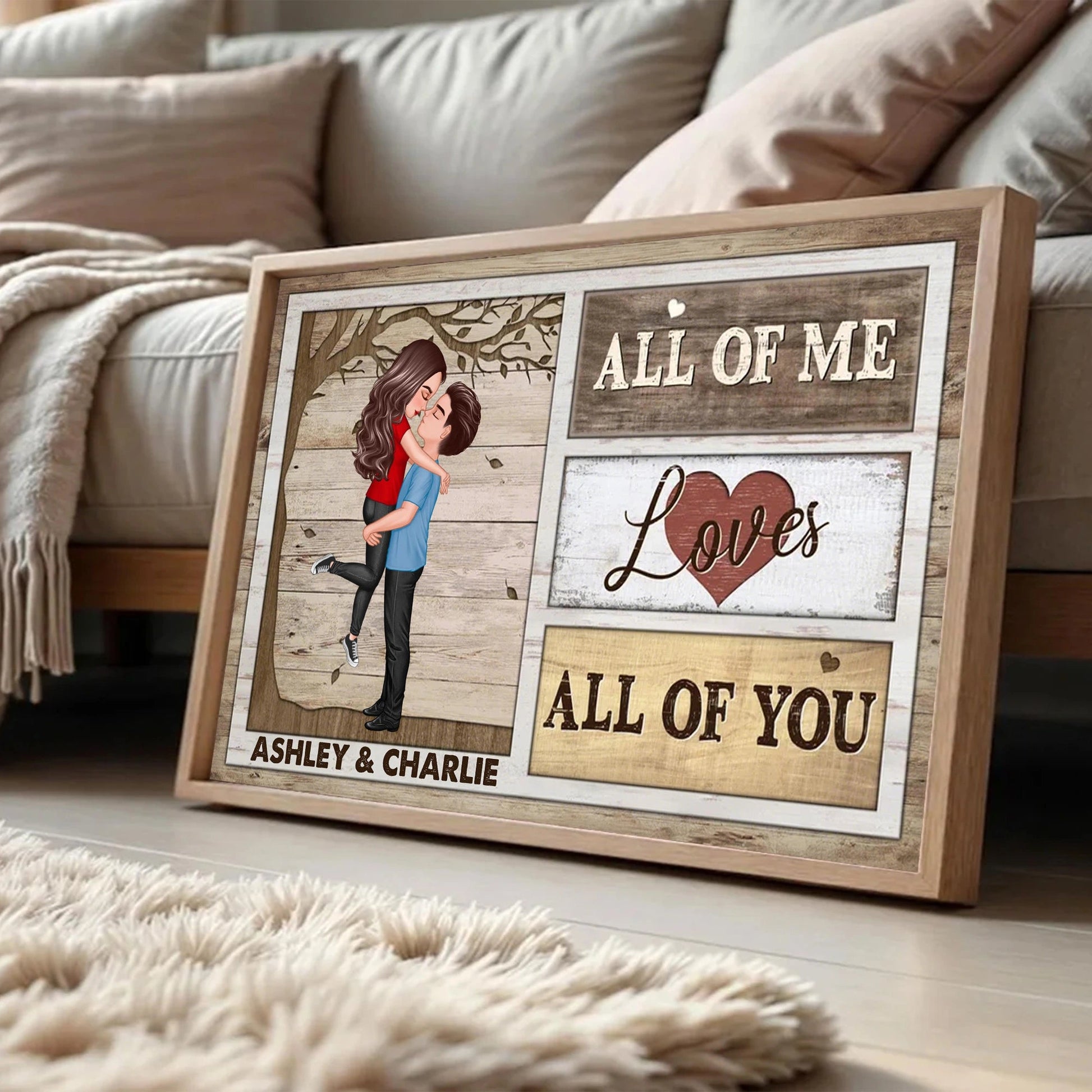Personalized Romantic Canvas Print for Couples with Custom Names - Anniversary or Wedding Gift Other MagicInPrints