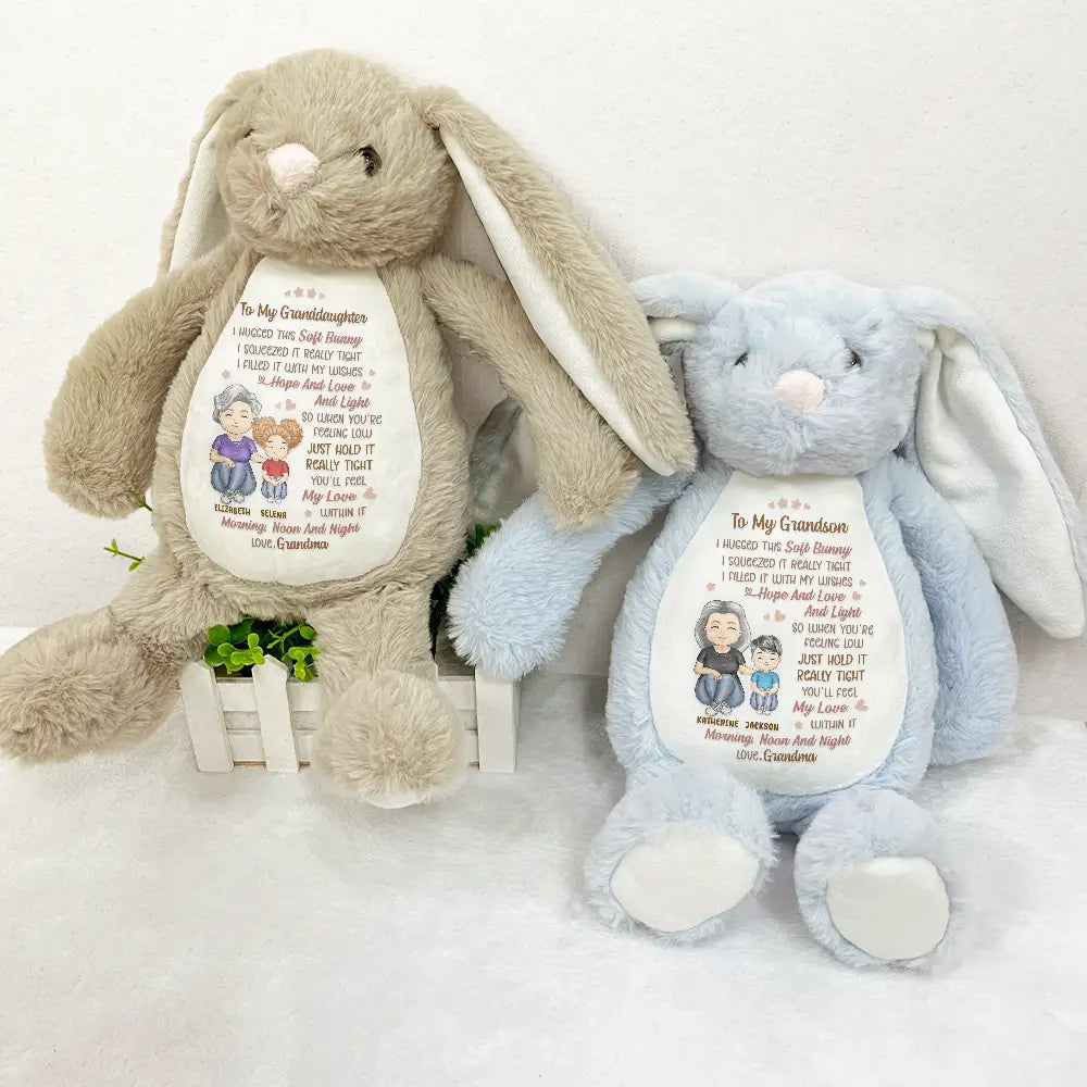Personalized Soft Bunny Plush for Granddaughter - Sentimental Gift from Grandma Plaything MagicInPrints