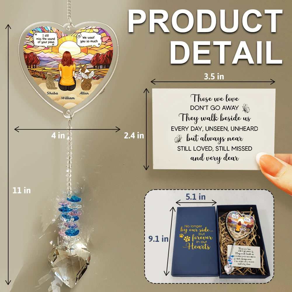 Forever in My Heart – Personalized Heart Crystal Suncatcher – Gift for Pet Lovers Heart Crystal Suncatcher MagicInPrints