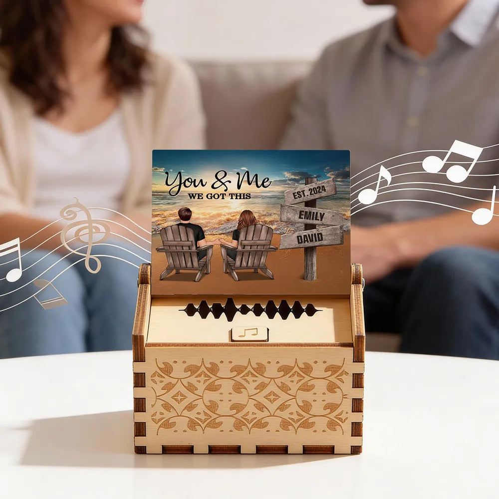 Personalized Music Box for Couples with Custom Names - Anniversary Gift Plaque MagicInPrints