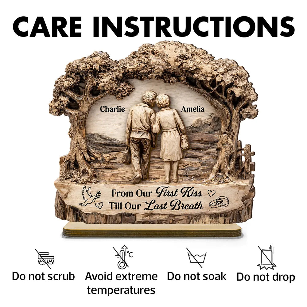 Personalized Wooden Couple Sculpture for Anniversary - Sentimental Gift Plaque MagicInPrints