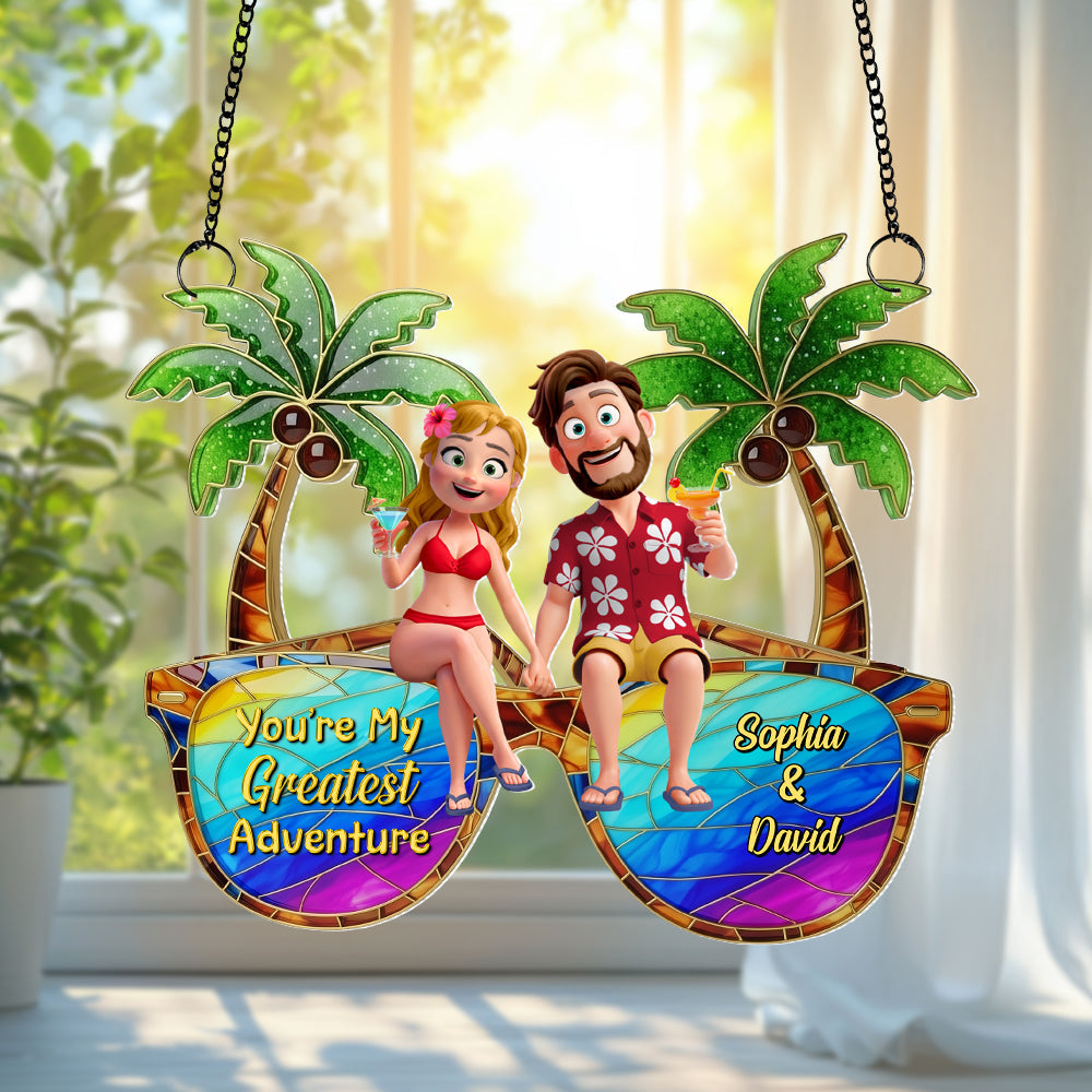 Personalized Gifts For Couple Suncatcher Ornament, Tropical Vacation 01tgtn220725hg Ornament MagicInPrints