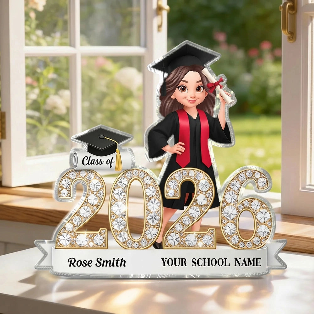 Personalized Graduation Plaque Class of 2026 for Students - Custom School Name Gift Plaque MagicInPrints