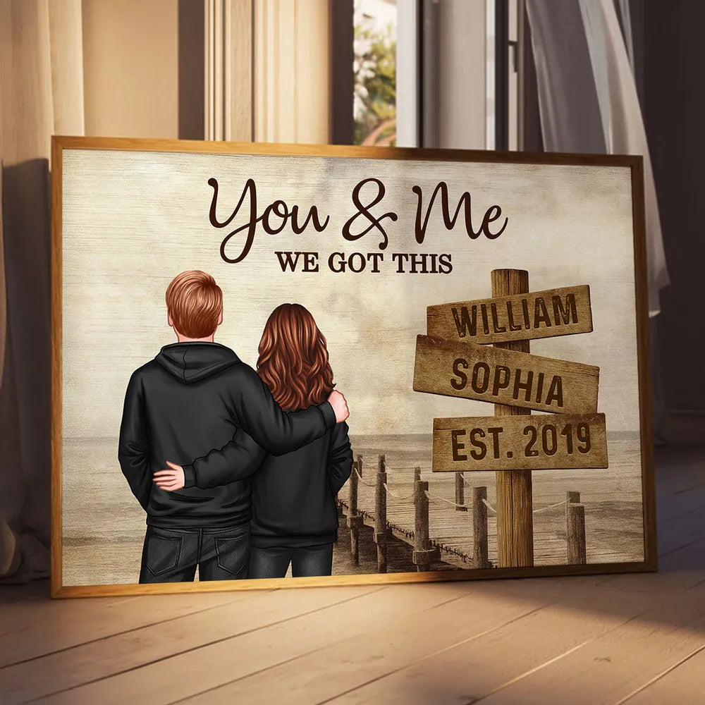 Personalized Couple Wall Art for Anniversary - Custom Names and Date Poster or Canvas MagicInPrints
