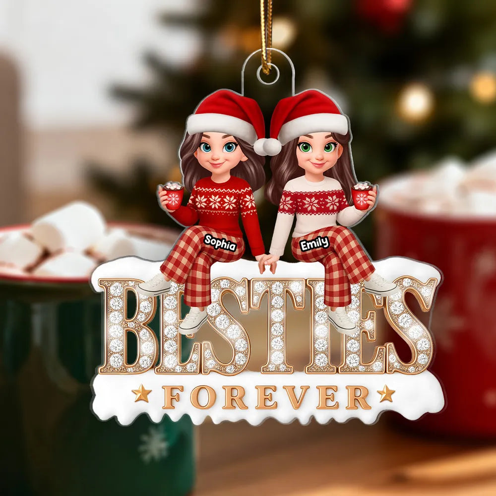 Personalized Best Friends Christmas Ornament - Custom Names Holiday Gift Ornament MagicInPrints