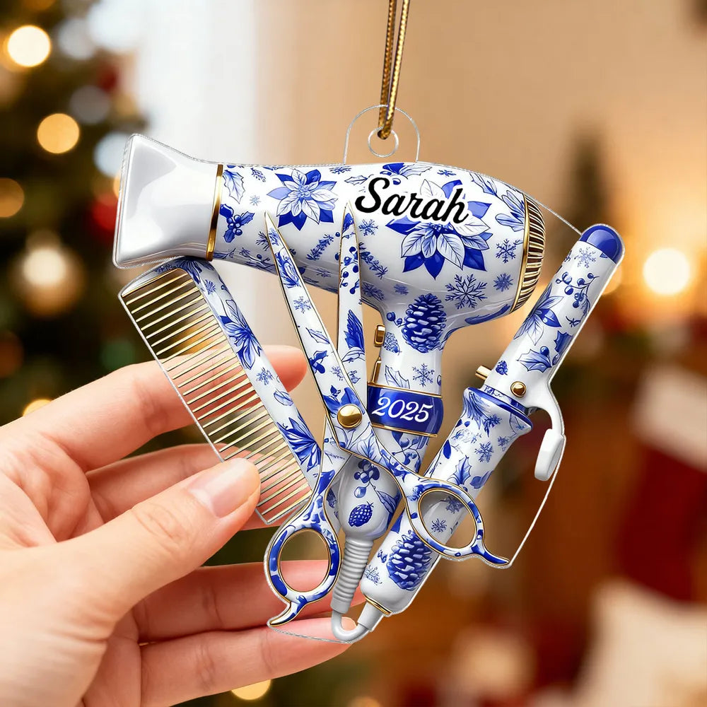 Personalized Hair Stylist Ornament for Christmas - Custom Name & Year Ornament MagicInPrints
