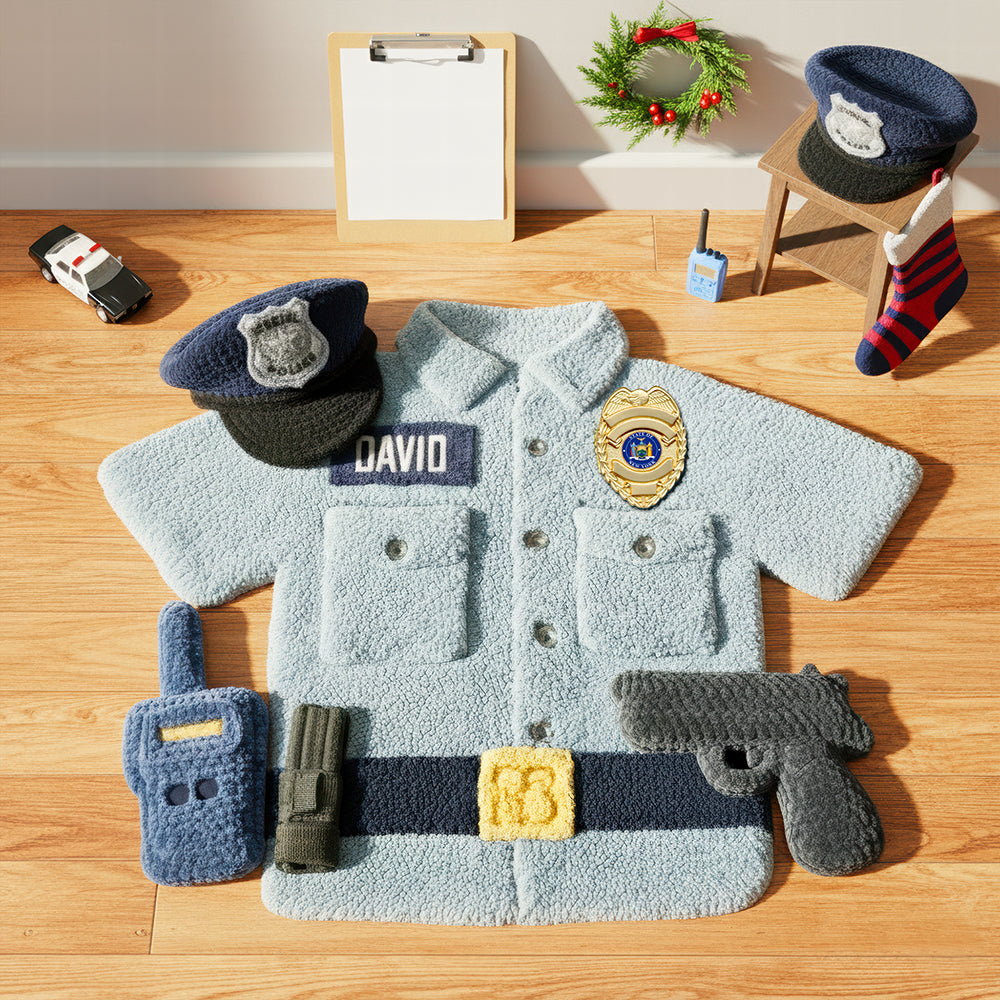 Step into Safety: Personalized Police Uniform Doormat - Unique Gifts for Law Enforcement and Their Families Doormat MagicInPrints