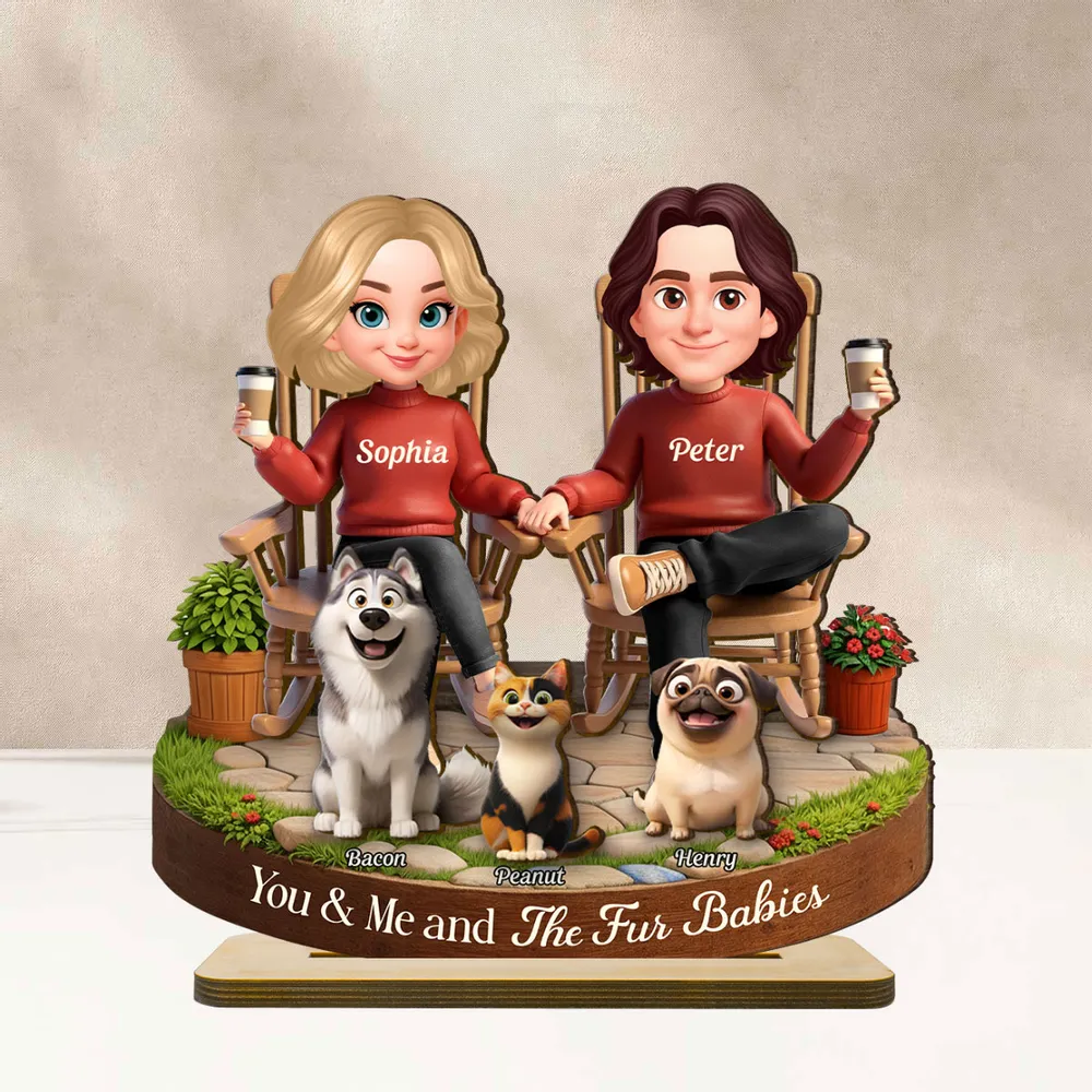Custom Couple and Dog Figurine for Pet Lovers - Personalized Gift Plaque MagicInPrints