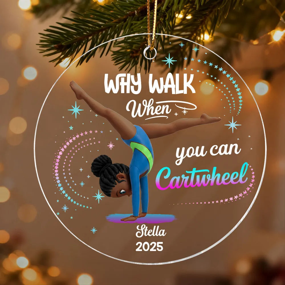 Personalized Gymnastics Christmas Ornament for Kids - Custom Name Decoration Ornament MagicInPrints
