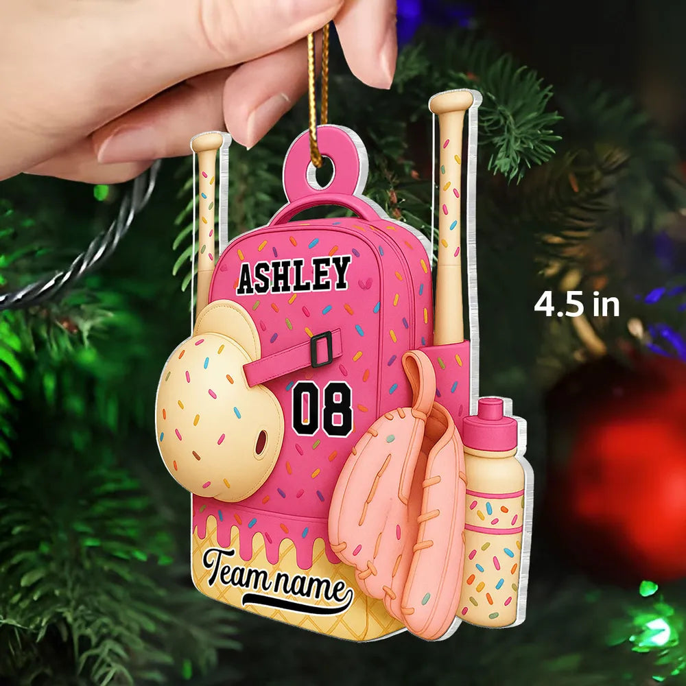 Personalized Baseball Backpack Ornament for Kids - Holiday Gift Ornament MagicInPrints