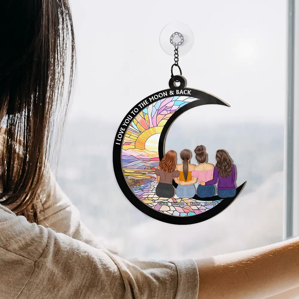 Sisters Are Like Stars – Personalized Window Hanging Suncatcher Ornament – Gift for Besties Window Hanging Suncatcher MagicInPrints