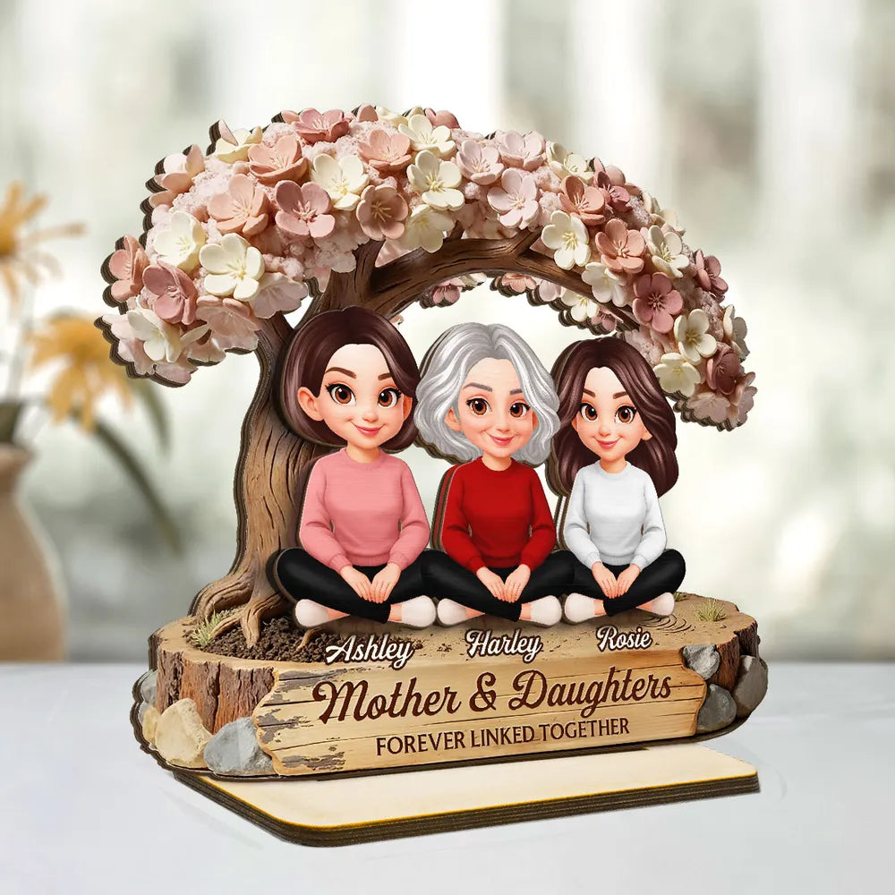 Personalized Mother & Daughters Figurine with Names - Sentimental Family Keepsake Plaque MagicInPrints