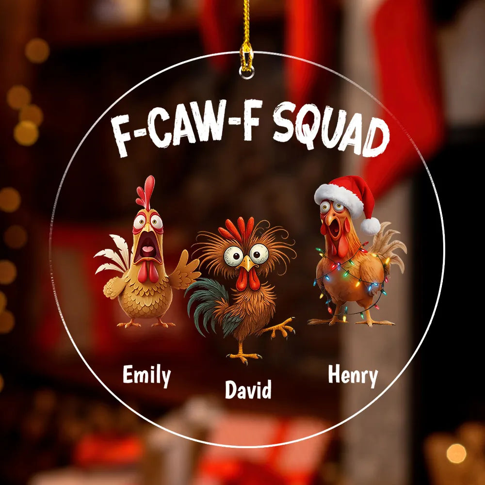 Personalized Chicken Squad Christmas Ornament - Funny Holiday Decor Ornament MagicInPrints