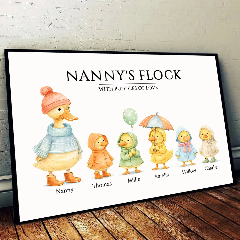 Personalized Duck Family Print for Nanny - Sentimental Gift for Grandparents Poster or Canvas MagicInPrints