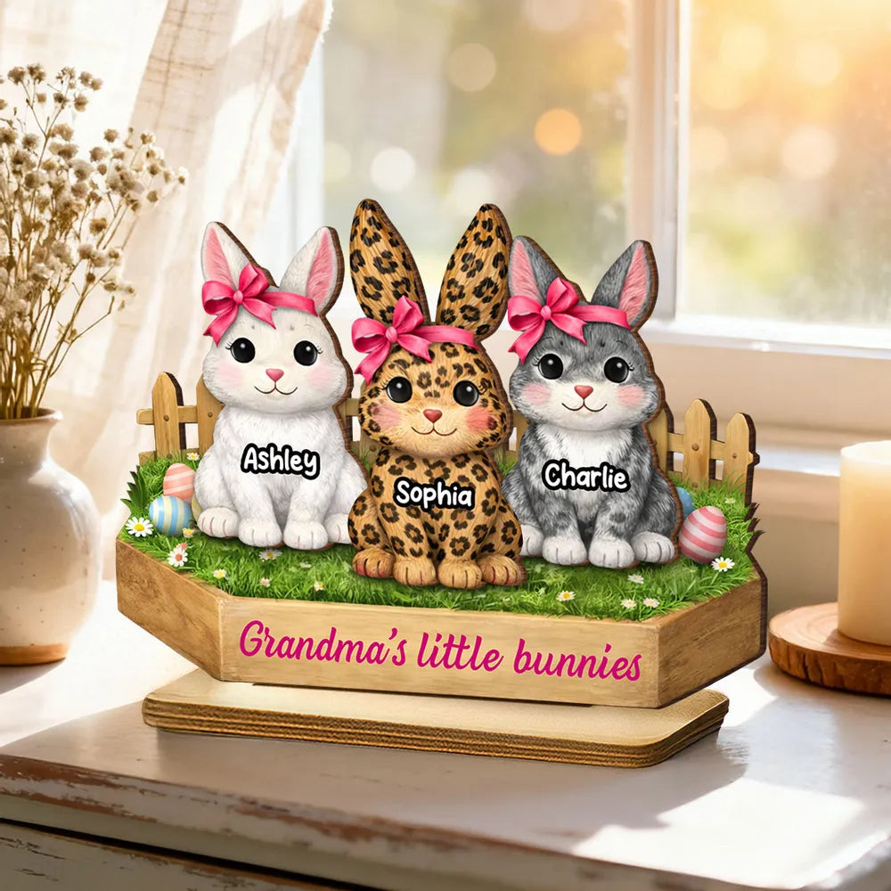 Personalized Bunny Figurine for Grandma - Easter Gift Plaque MagicInPrints
