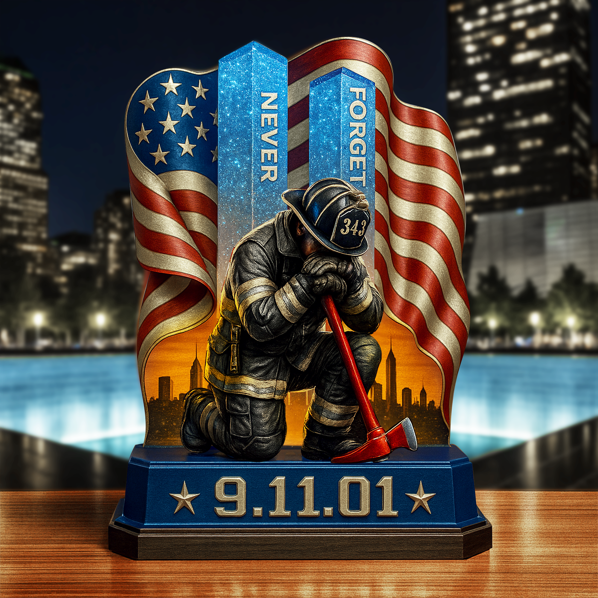 911 Memorial Acrylic Plaque - A Heartfelt Tribute for Heroes Shaped Plaques MagicInPrints