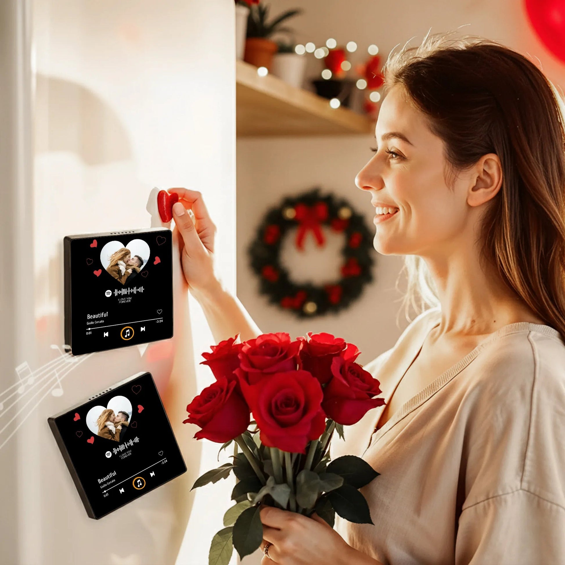 Custom Spotify Music Plaque for Couples - Romantic Gift for Christmas Fridge Magnet MagicInPrints