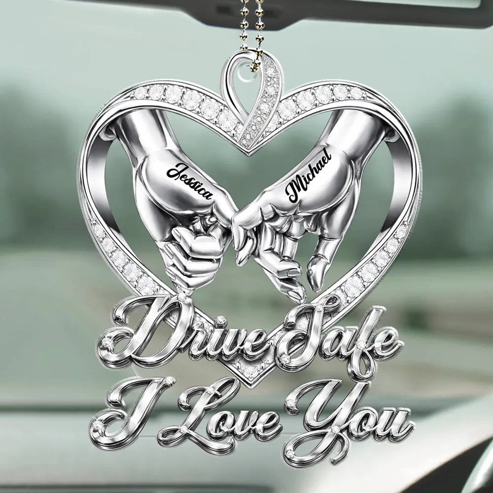 Personalized Car Hanging Ornament for Couples - Drive Safe I Love You Gift Car Hanger MagicInPrints
