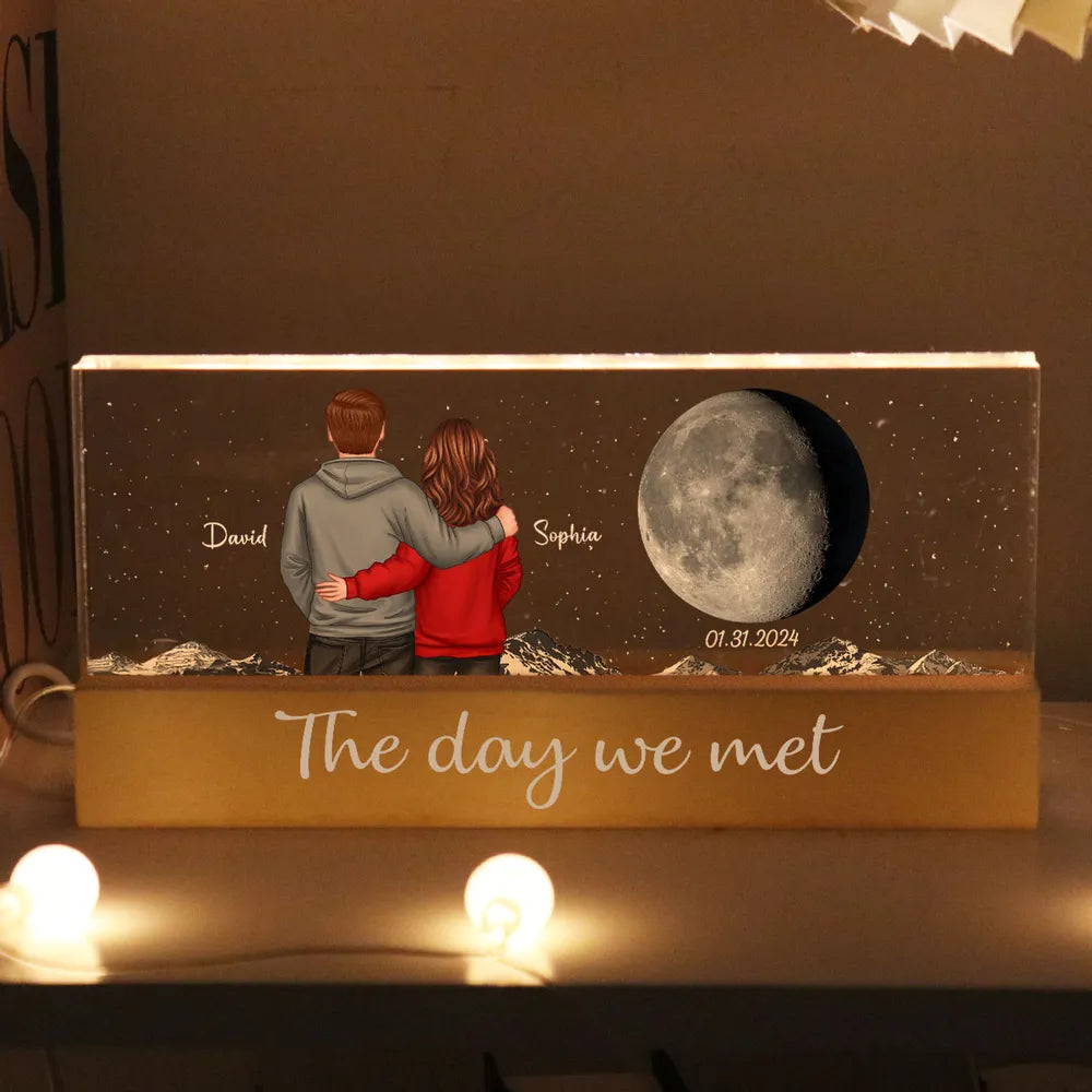 Personalized Moon Lamp Couples Gift with Custom Names - Anniversary Keepsake Plaque MagicInPrints