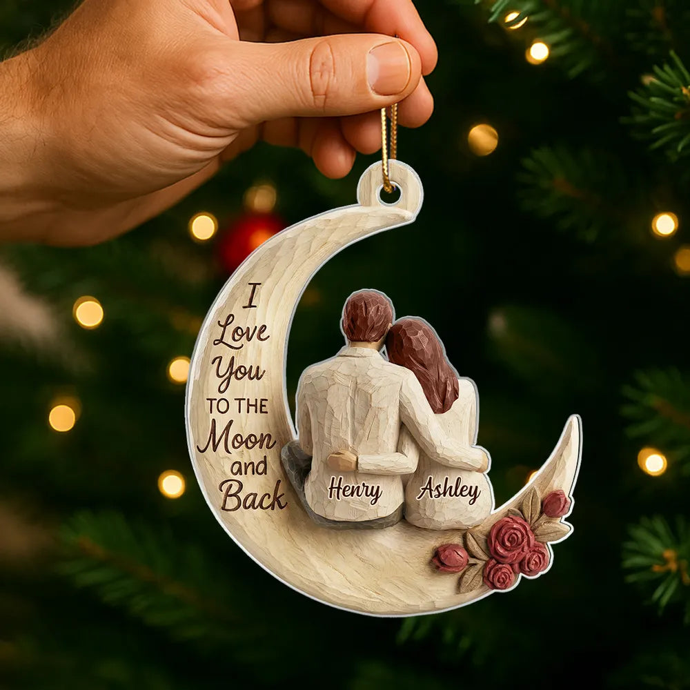 Personalized Wooden Couple Ornament - Romantic Gift for Christmas Ornament MagicInPrints