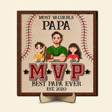 Load image into Gallery viewer, Most Valuable Baseball Dad Personalized Wood Sign Wood Sign PopCulturePrints
