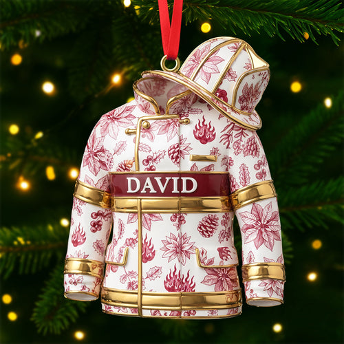 Toile de Jouy Firefighter Ornament - Personalized Gifts for Firefighters Ornament MagicInPrints