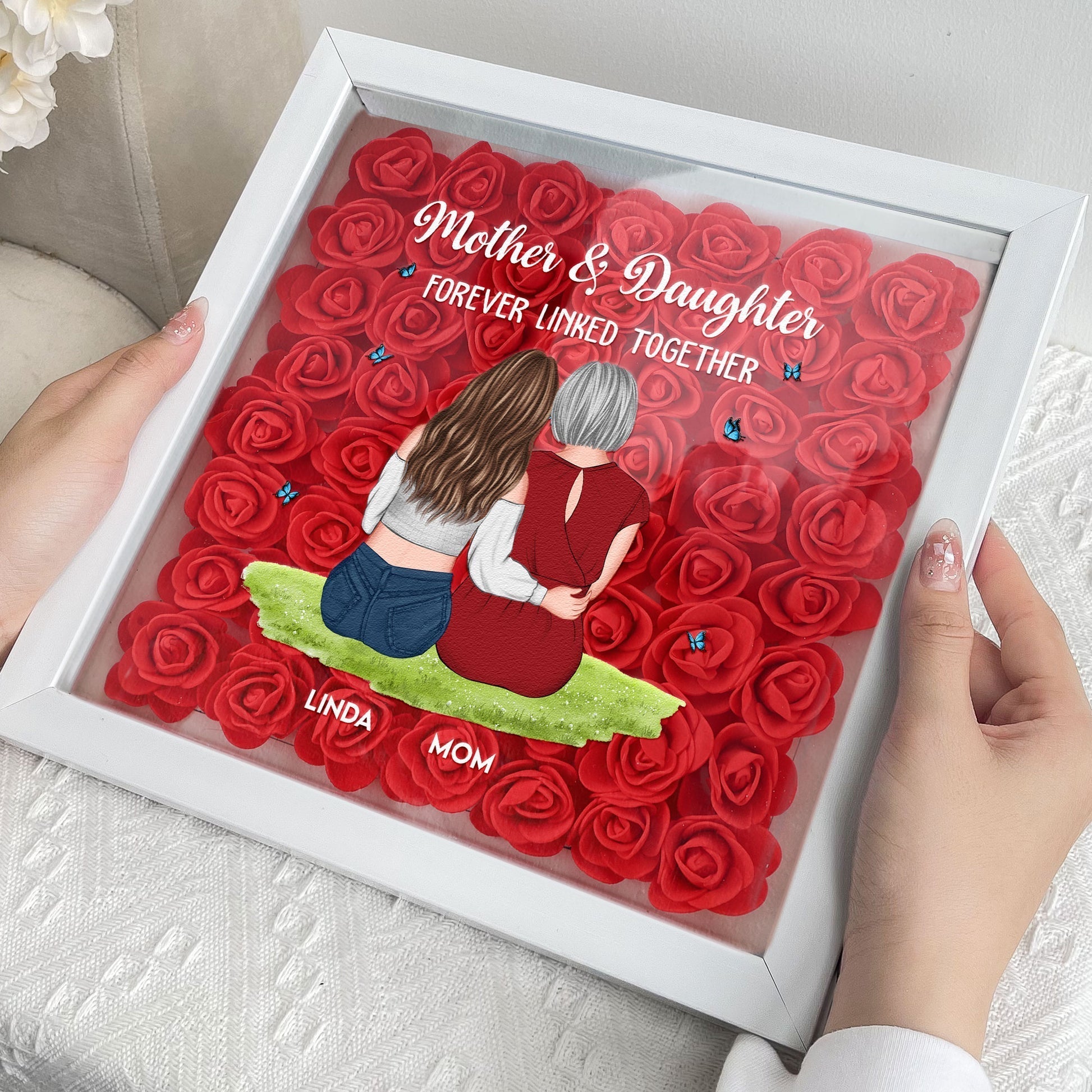 Personalized Mother and Daughter LED Light Box - Sentimental Gift for Home Decor Plaque MagicInPrints