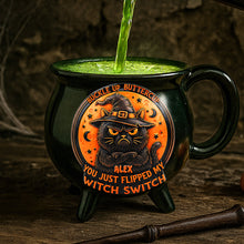 Load image into Gallery viewer, Buckle Up Buttercup - Personalized Cat Witch Mug for Cat Lovers Cauldron Mug MagicInPrints
