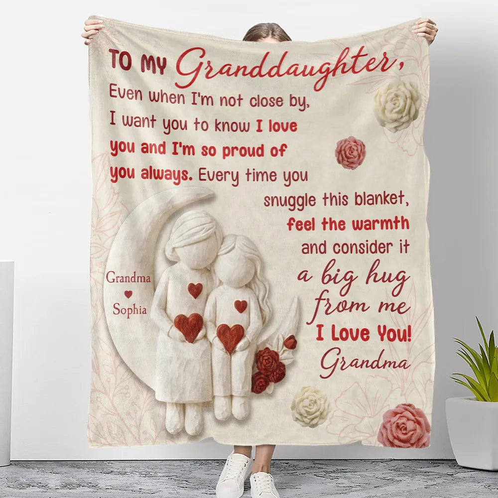 Personalized Granddaughter Blanket - Heartfelt Message from Grandma - Sentimental Gift for Love and Warmth Blanket MagicInPrints