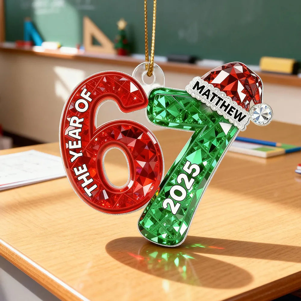 Personalized Christmas Ornament for 67th Birthday - Custom Year 2025 Gift Ornament MagicInPrints