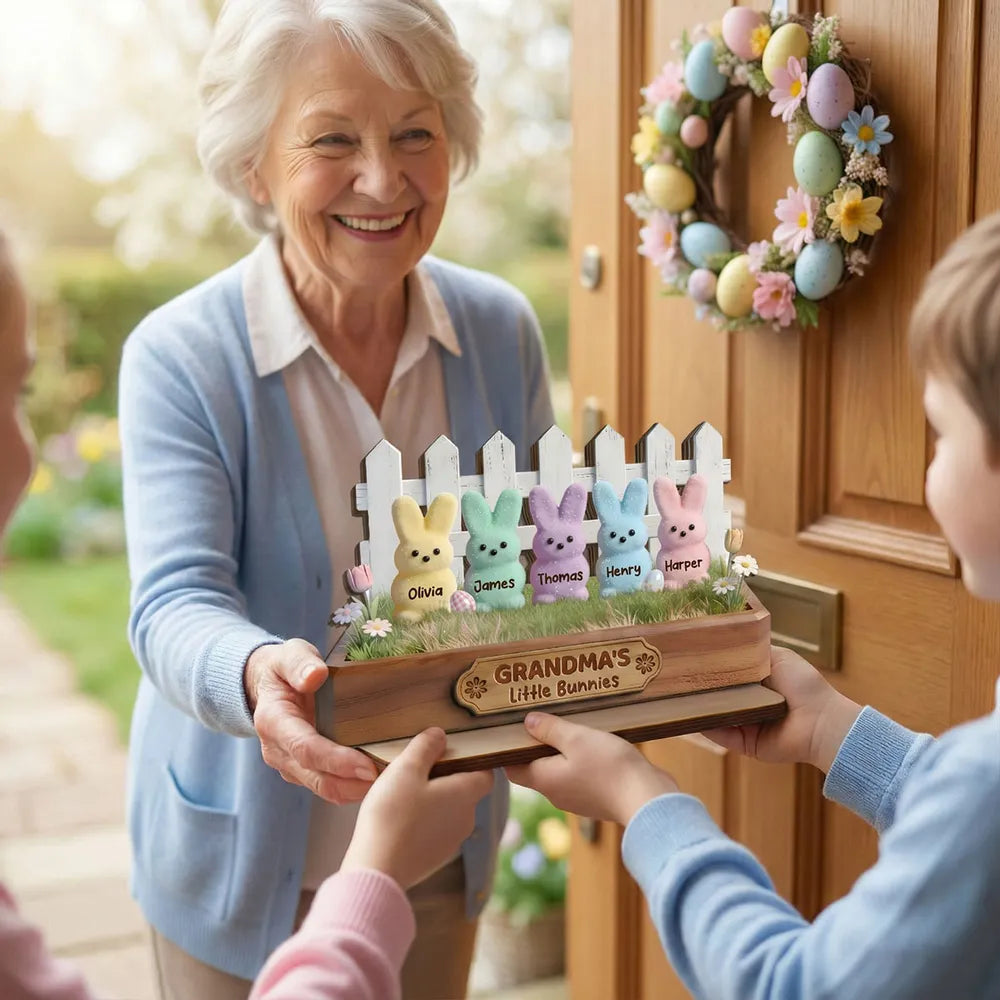 Personalized Grandma's Little Bunnies Figurine - Easter Gift for Family Plaque MagicInPrints
