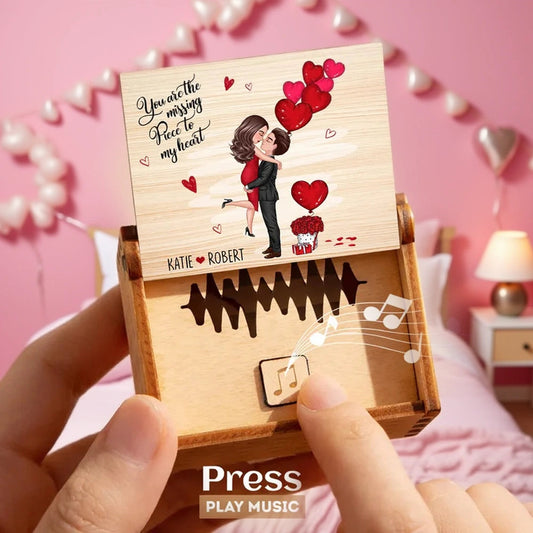 Personalized Wooden Music Box for Couples with Romantic Design - Anniversary Gift Plaque MagicInPrints