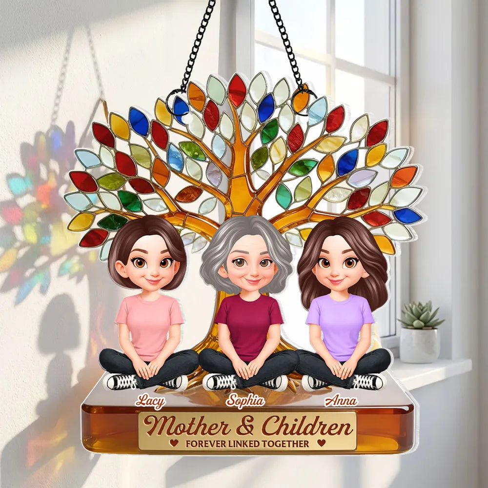 Personalized Family Tree Suncatcher for Mothers - Custom Gift for Mother's Day Ornament MagicInPrints