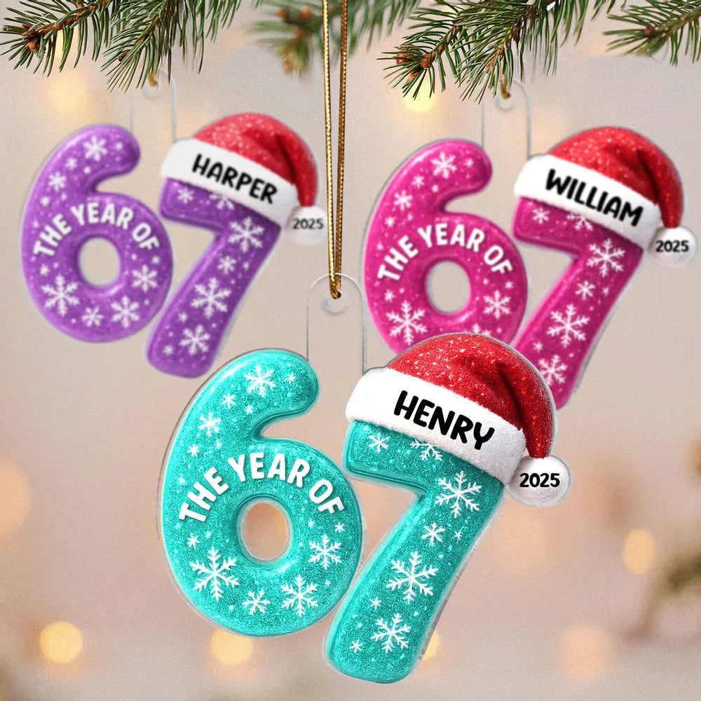 Custom Christmas Ornament for Adults - Personalized Year and Name - Holiday Decoration Ornament MagicInPrints