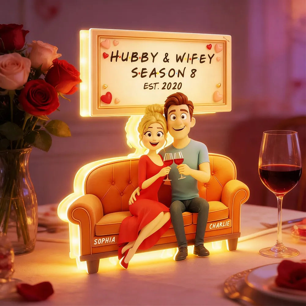 Custom Cartoon Couple Figurine for Anniversary - Personalized Gift Plaque MagicInPrints