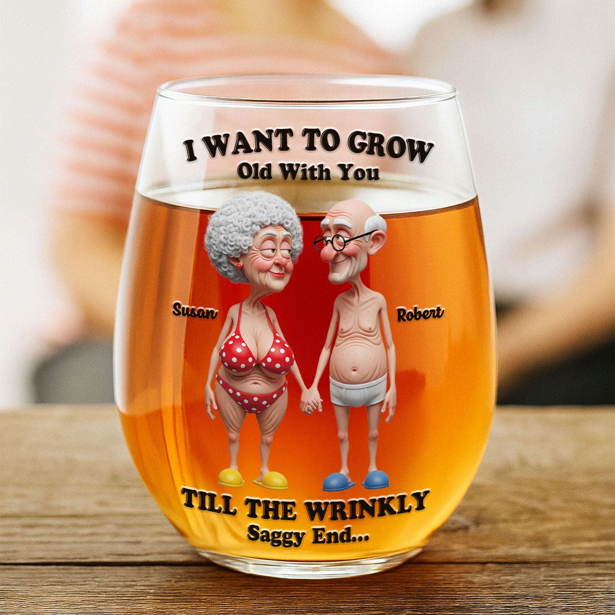 I Want to Grow Old With You - Funny Personalized Egg Cup for Couples Glass Egg Cup MagicInPrints