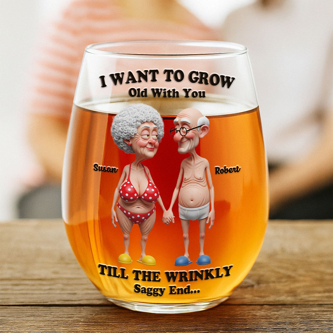 I Want to Grow Old With You - Funny Personalized Egg Cup for Couples Glass Egg Cup MagicInPrints