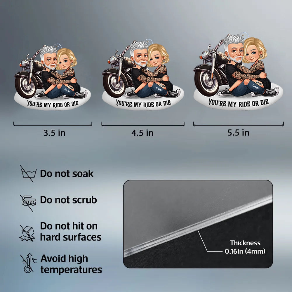 Personalized Couple Motorcycle Ornament for Bikers - Romantic Gift Ornament MagicInPrints